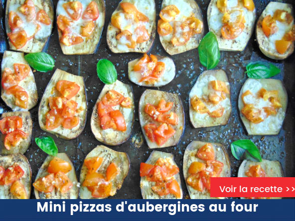 Mini pizzas d'aubergines au four